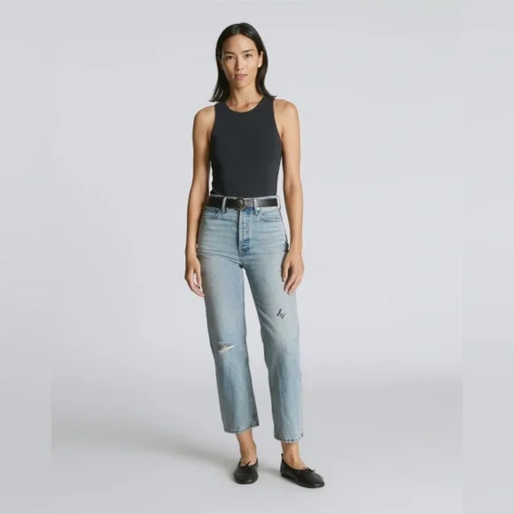 Everlane The Cutaway Tank Bodysuit Black bikini Body Suit Women’s NWOT - Picture 4 of 12